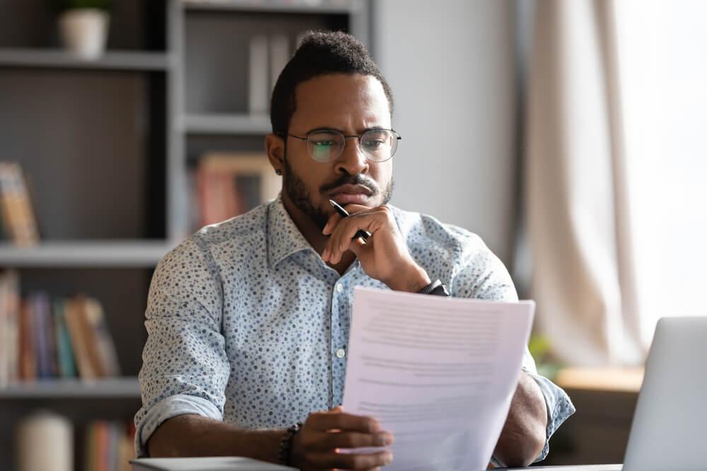 Man seeing application rejected