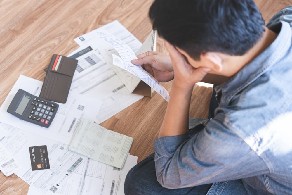 Man with tax bills