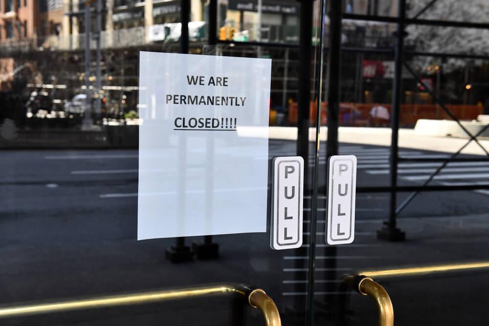 Company closed sign